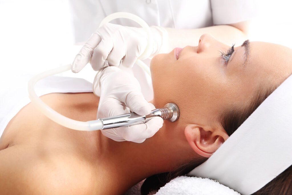 Professional diamond-tip microdermabrasion facial treatment