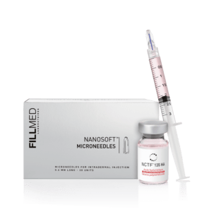 FILLMED NANOSOFT packaging, NCTF 135 HA vial and treatment syringe